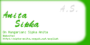 anita sipka business card